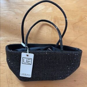 Urban Expressions Black Beaded Tote evening bag